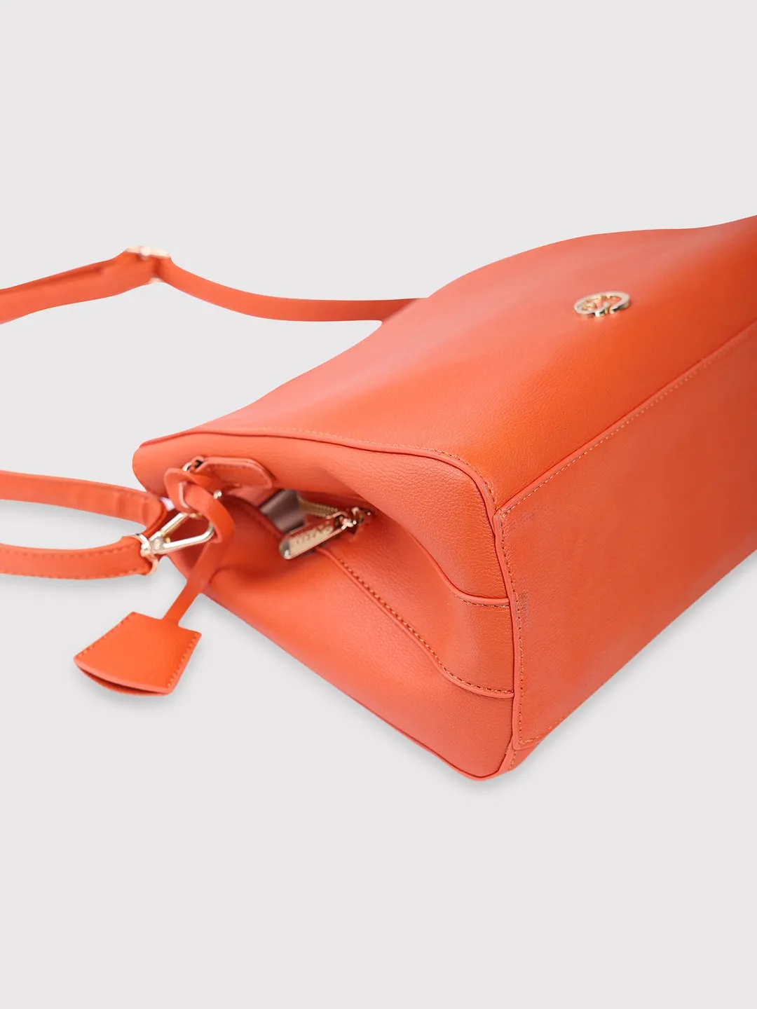 Caprese Milan Small Orange Satchel Bag