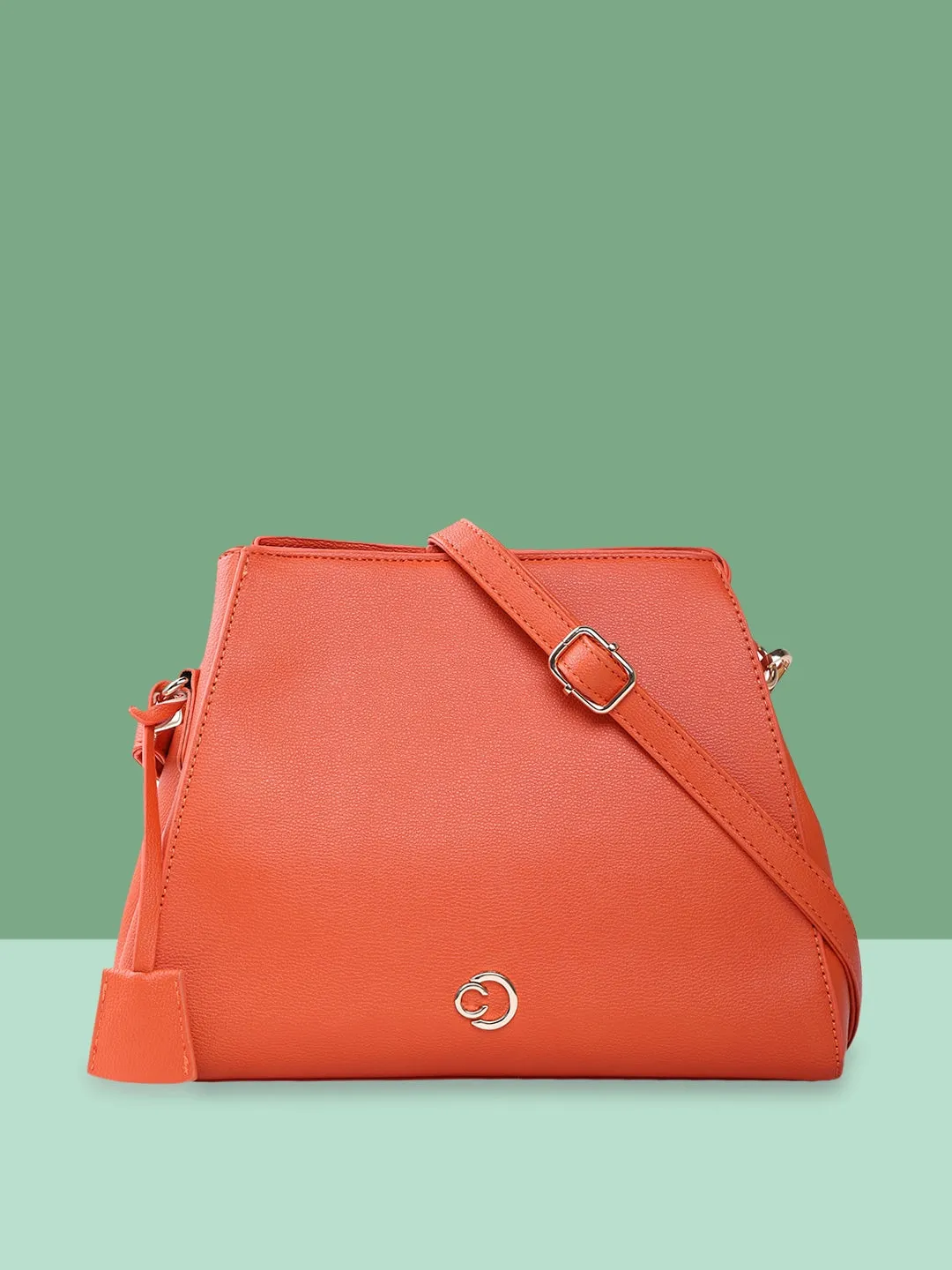 Caprese Milan Small Orange Satchel Bag