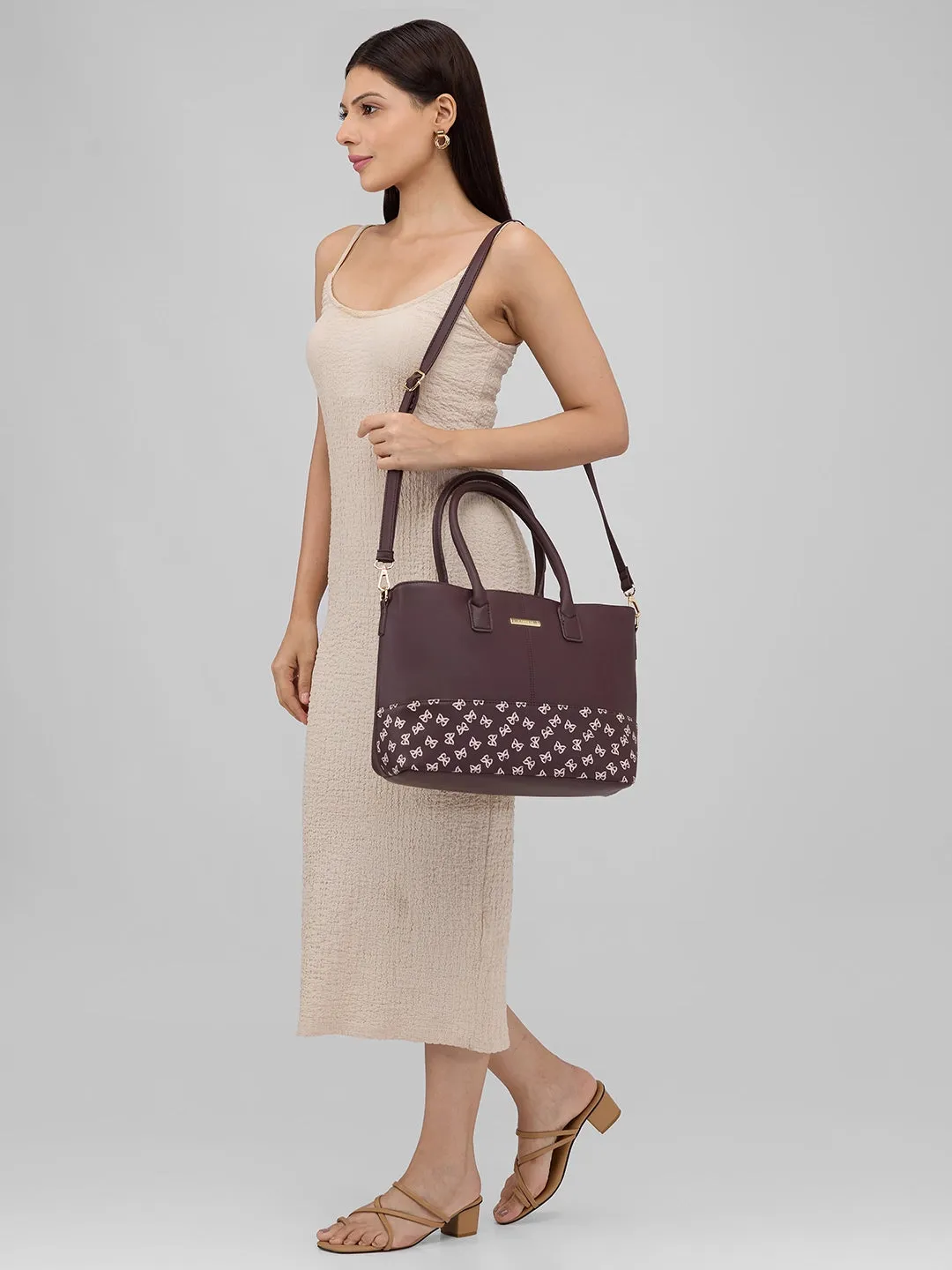 Caprese Milly Large Choco Brown Satchel Bag