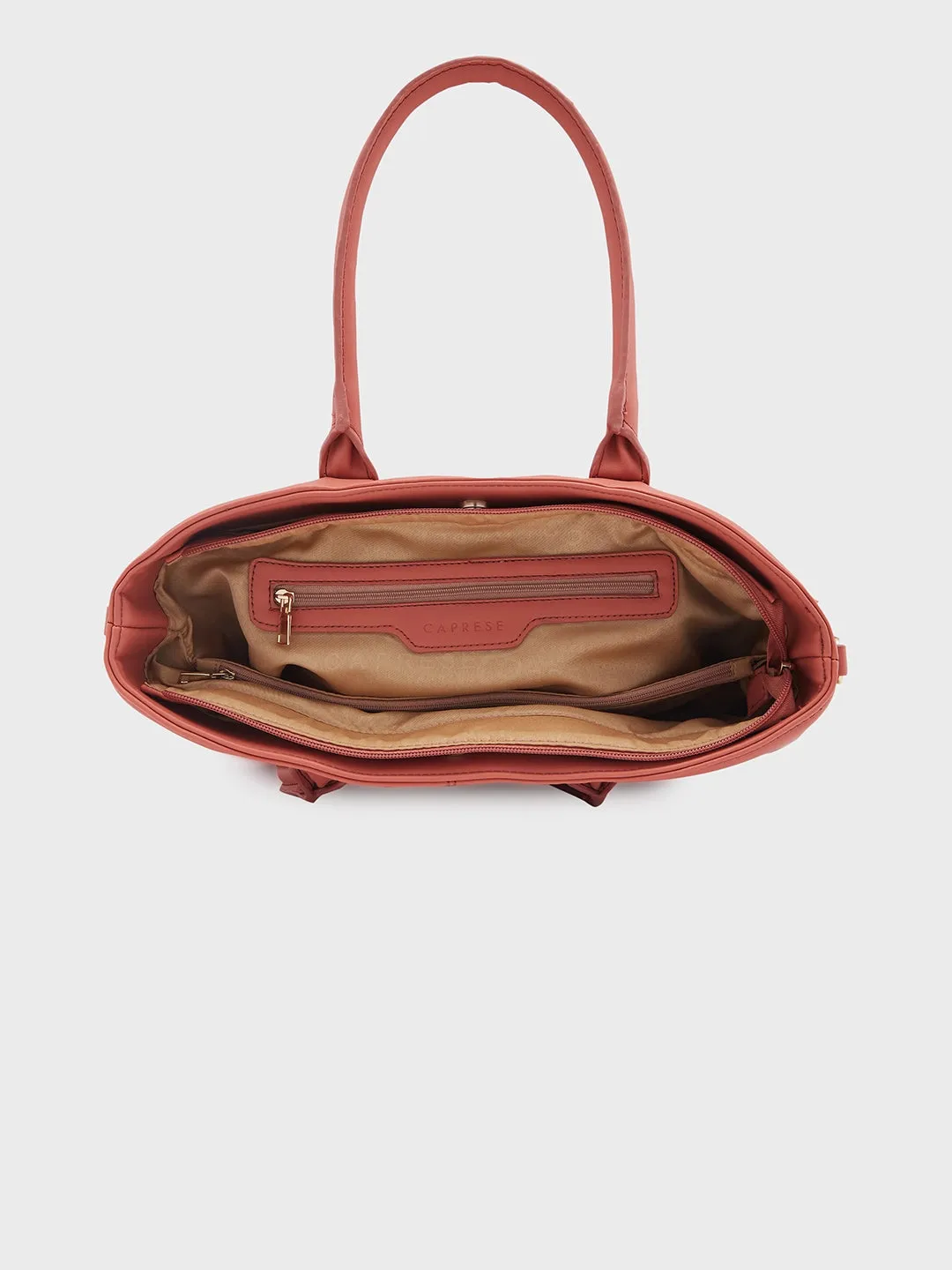 Caprese Milly Large Mud Peach Satchel Bag