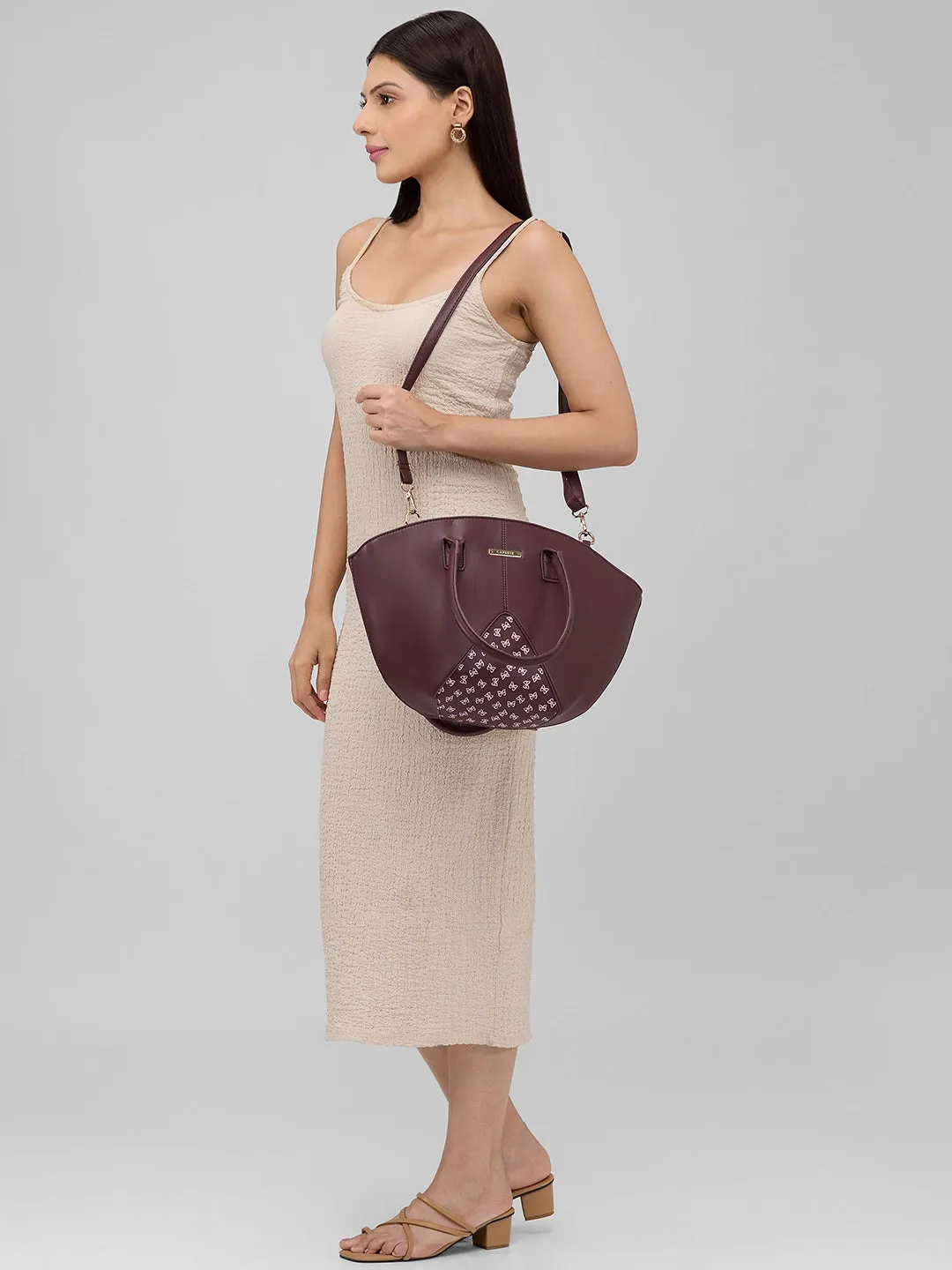 Caprese Milly Medium Choco Brown Satchel Bag