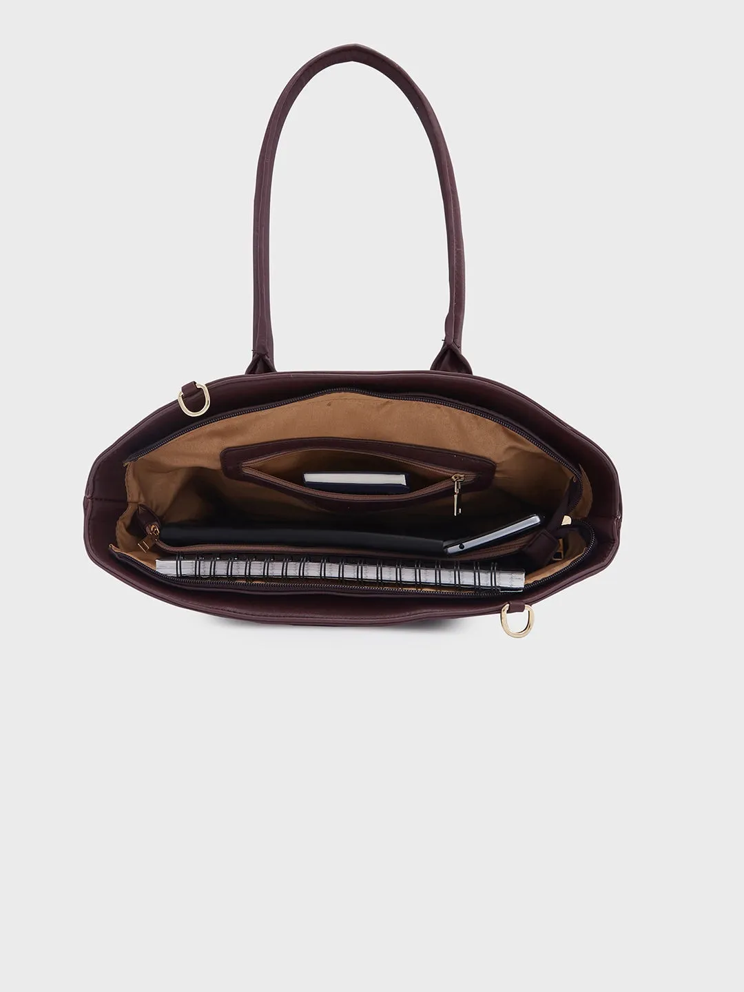 Caprese Milly Medium Choco Brown Satchel Bag