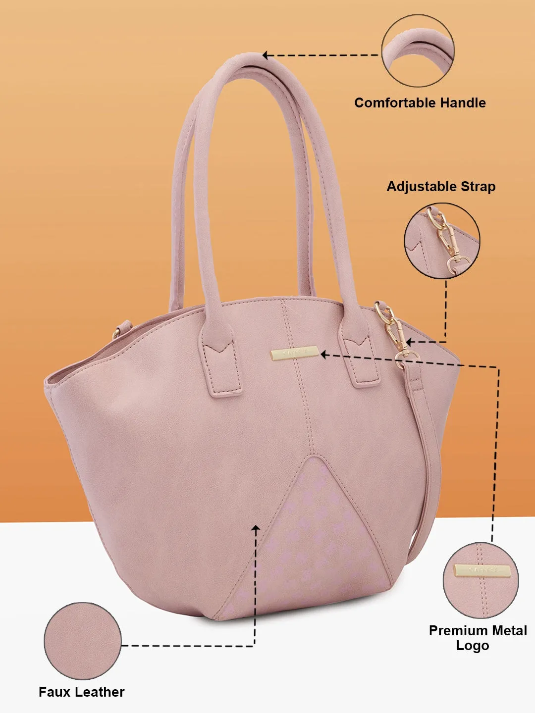 Caprese Milly Medium Pink Satchel Bag