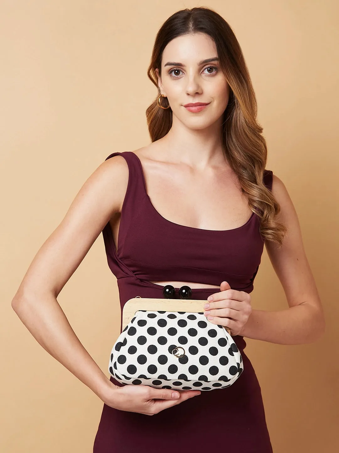 Caprese Mindy Small Black Clutch Bag
