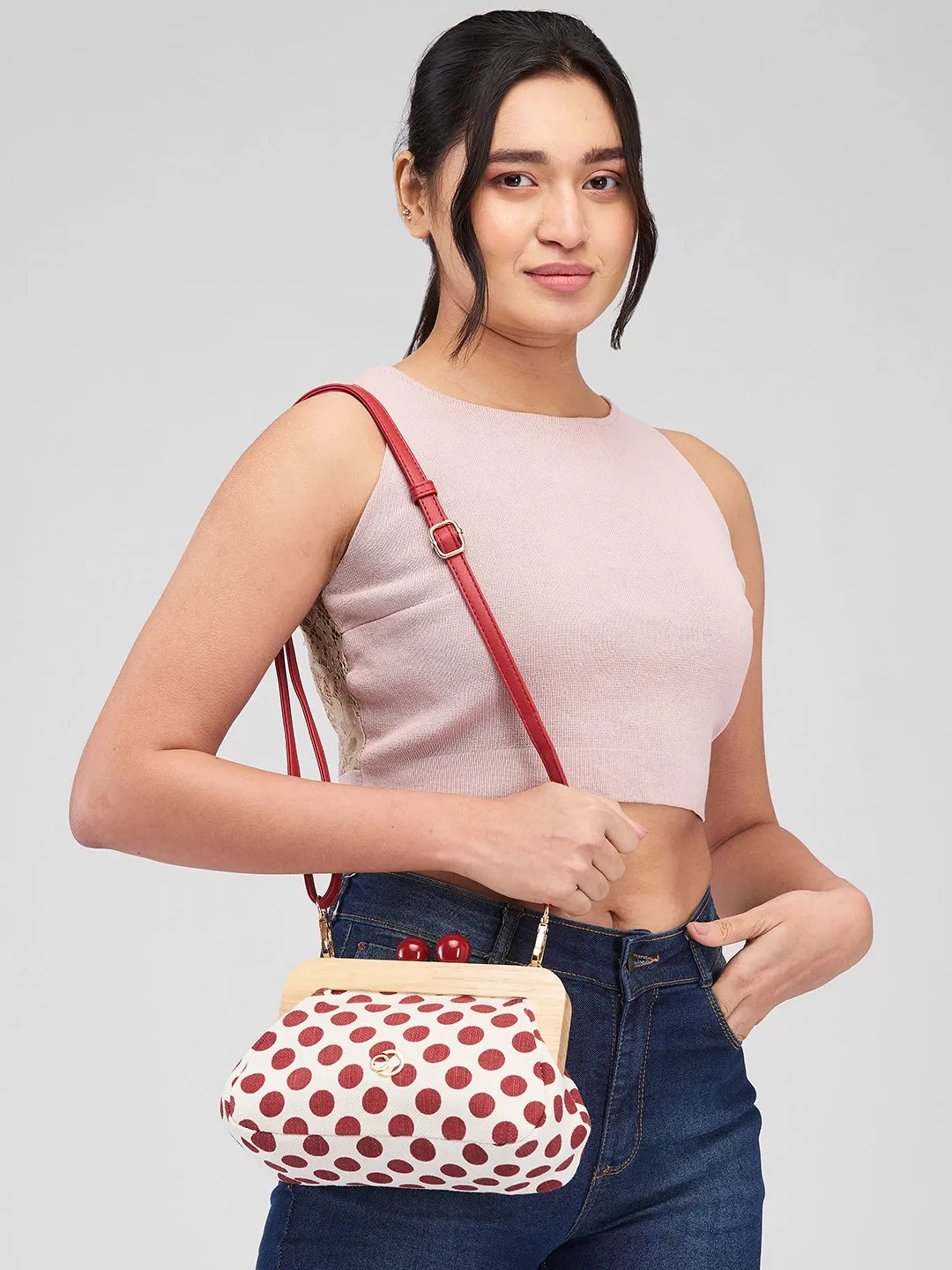 Caprese Mindy Small Red Clutch Bag