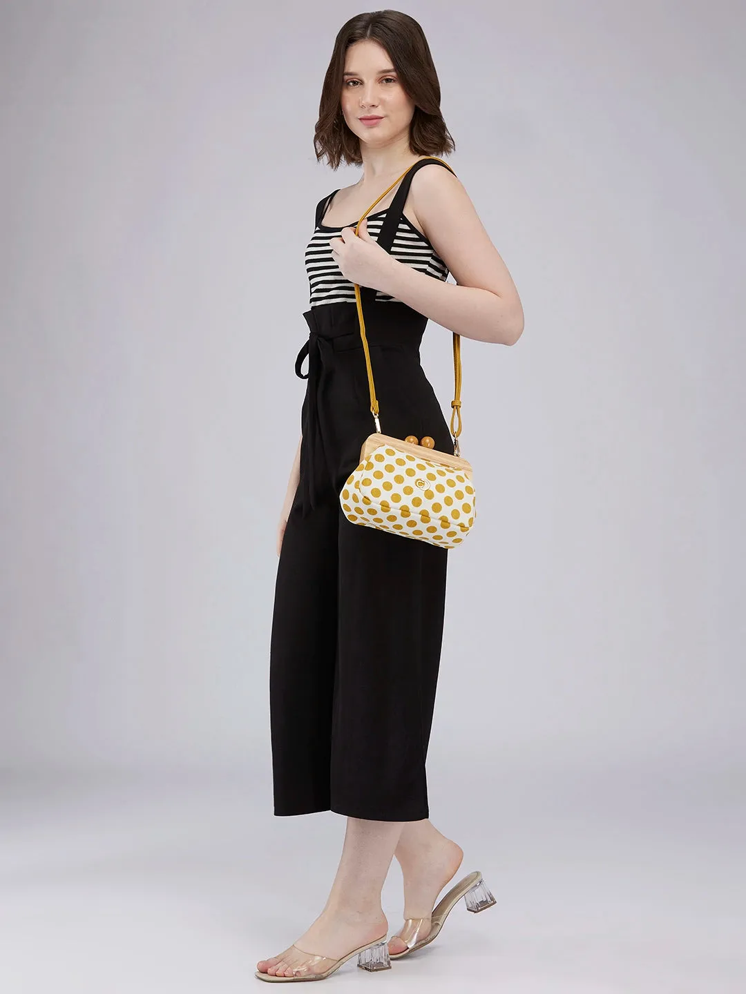 Caprese Mindy Small Yellow Clutch Bag