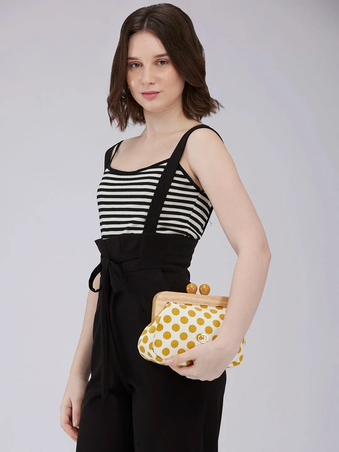 Caprese Mindy Small Yellow Clutch Bag