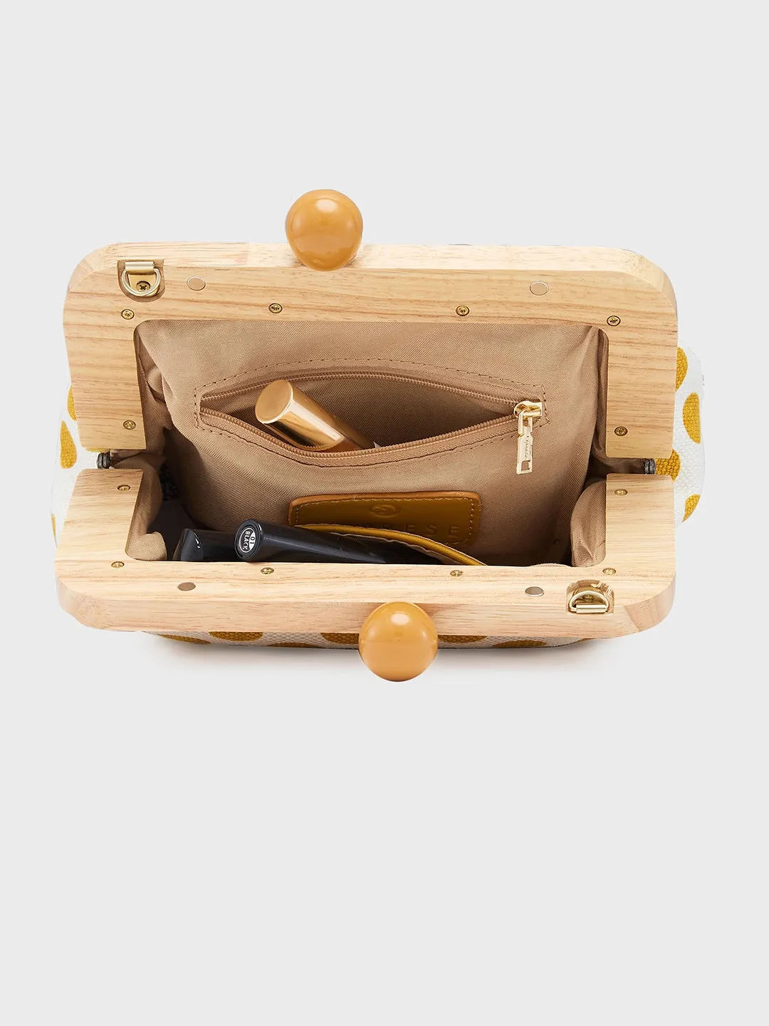 Caprese Mindy Small Yellow Clutch Bag