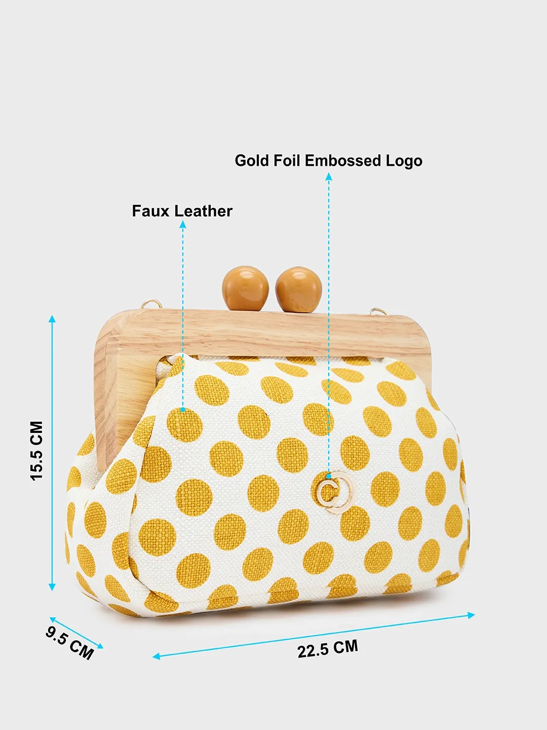 Caprese Mindy Small Yellow Clutch Bag