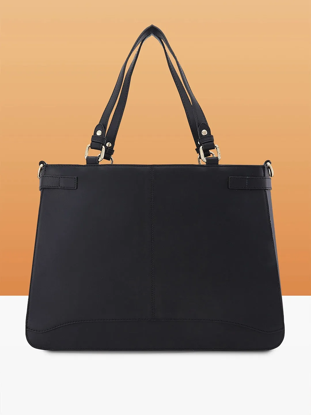 Caprese Minimal Formal Large Black Tote Bag