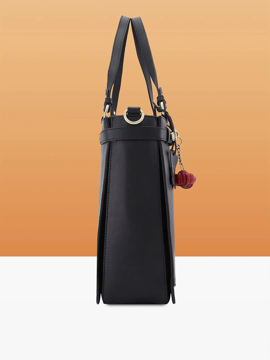 Caprese Minimal Formal Large Black Tote Bag
