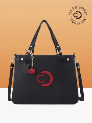 Caprese Minimal Formal Large Black Tote Bag