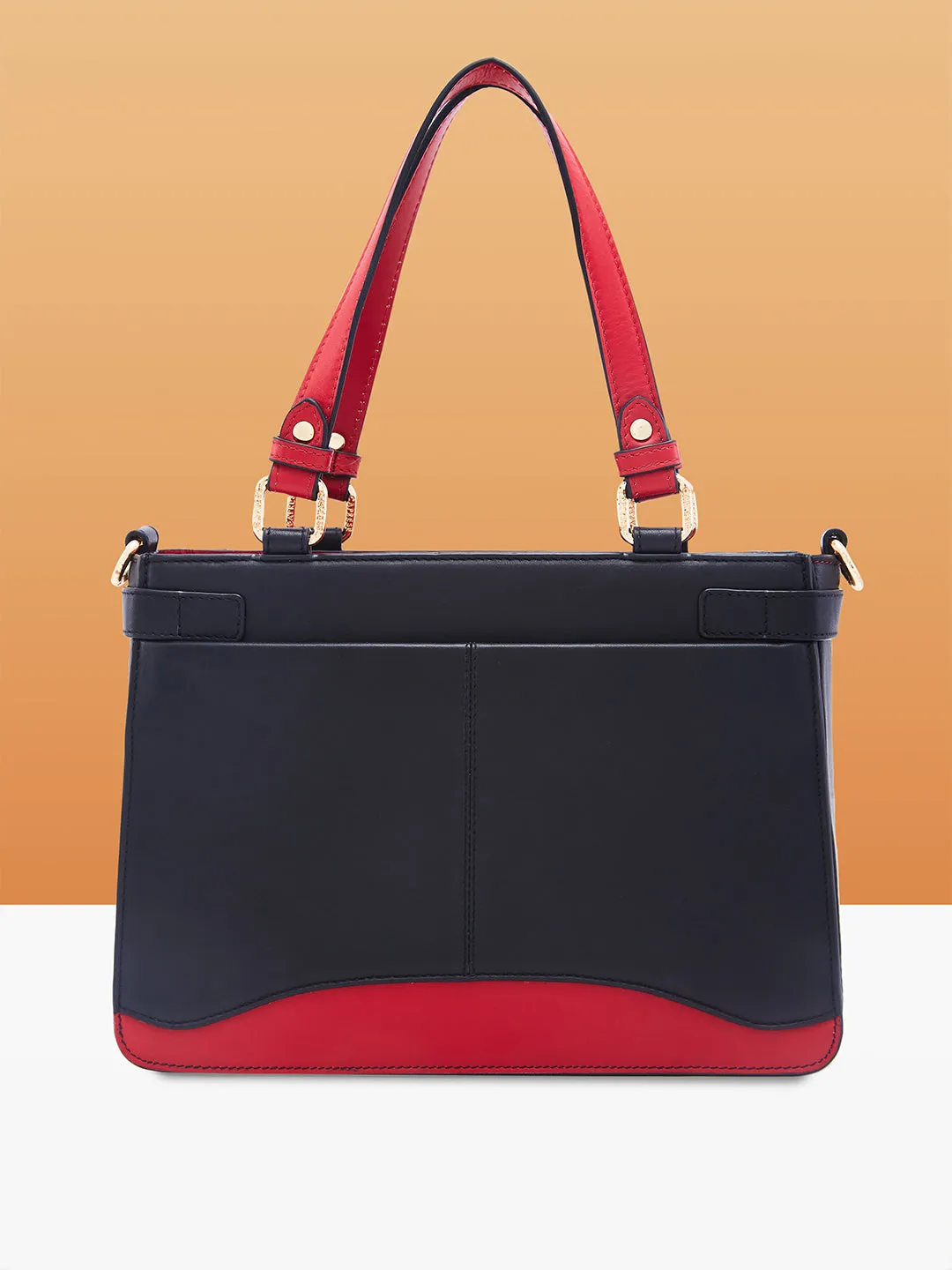 Caprese Minimal Formal Medium Black Satchel Bag