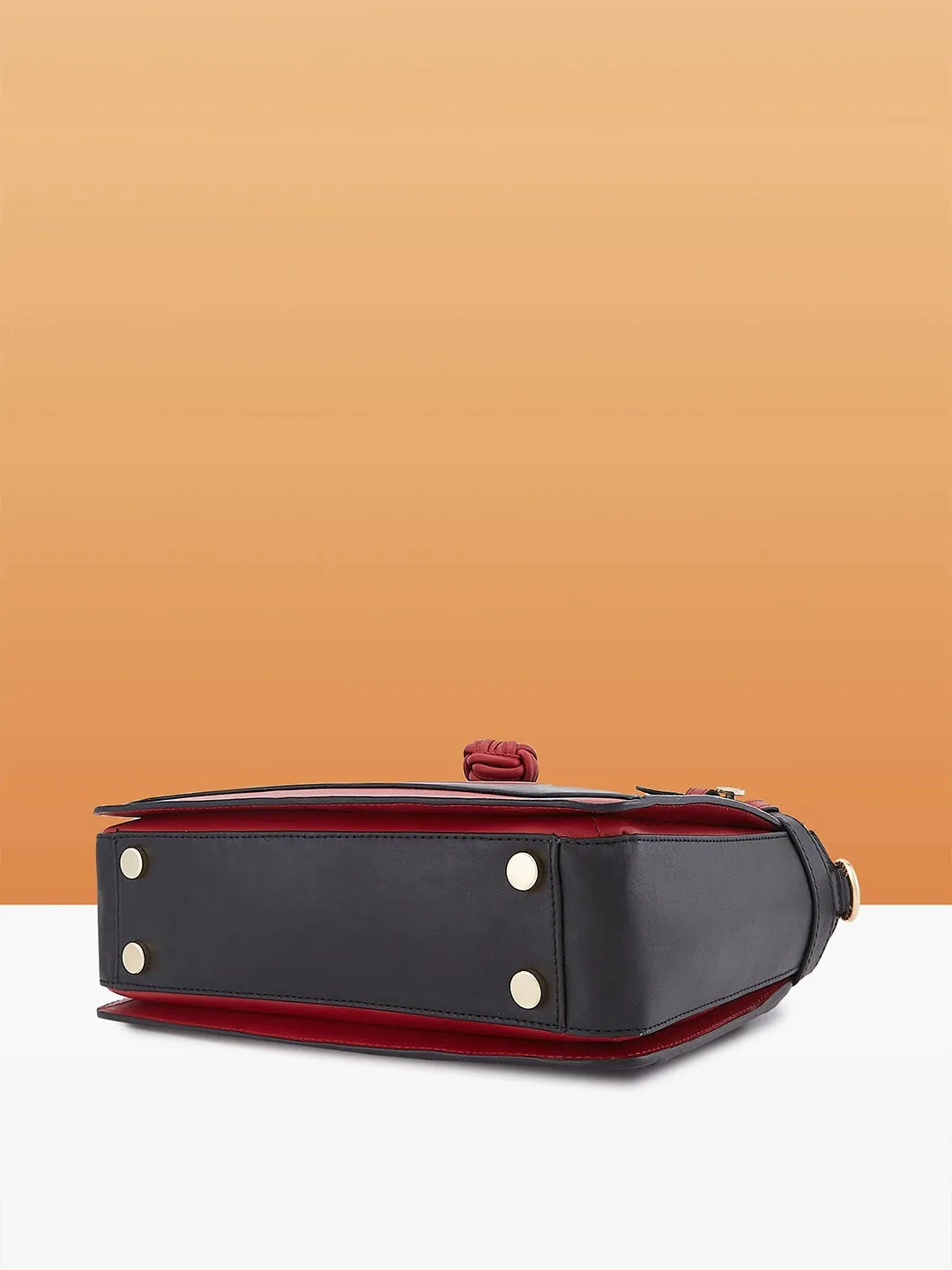 Caprese Minimal Formal Medium Black Satchel Bag