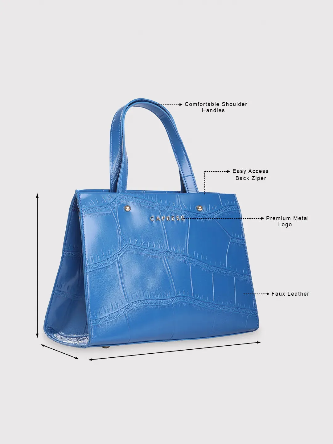 Caprese Mink Small Croco Ultramarine Tote Bag