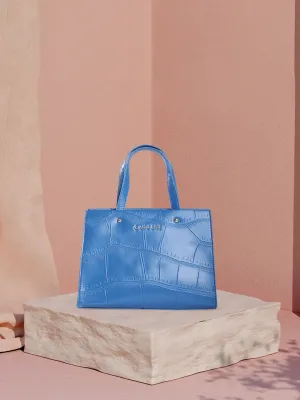 Caprese Mink Small Croco Ultramarine Tote Bag