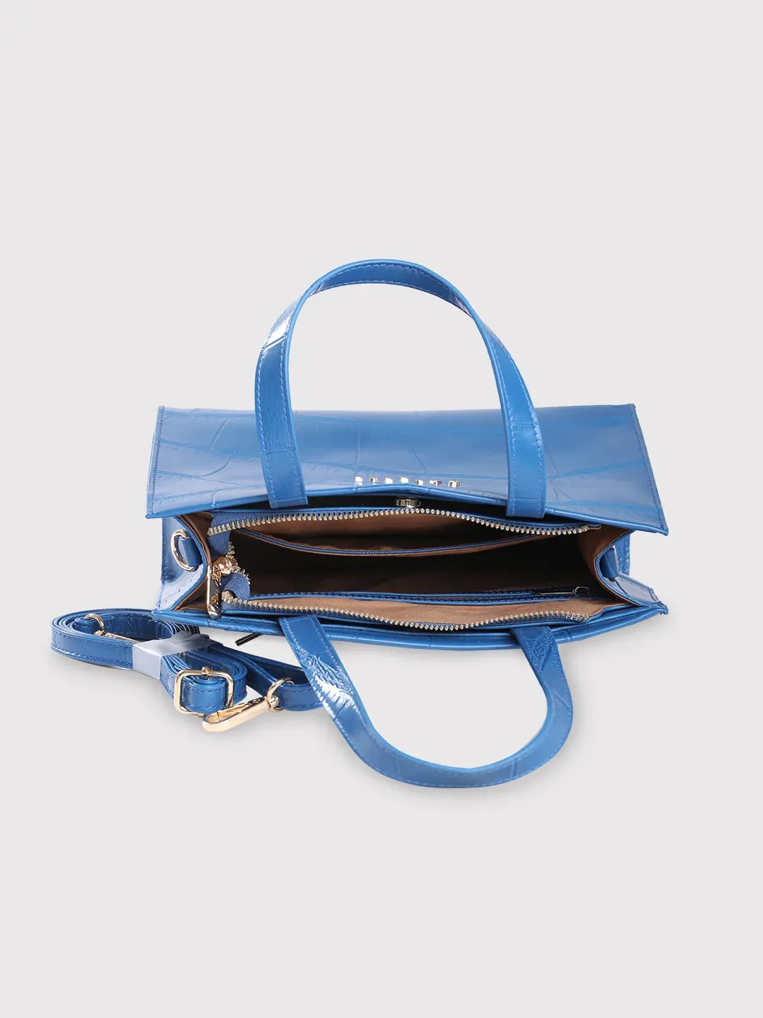 Caprese Mink Small Croco Ultramarine Tote Bag