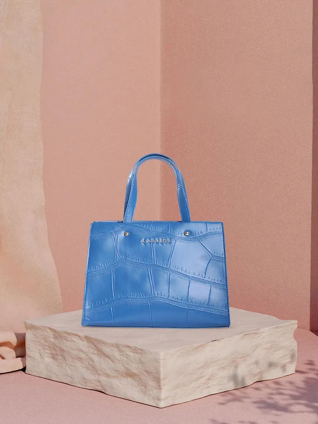 Caprese Mink Small Croco Ultramarine Tote Bag