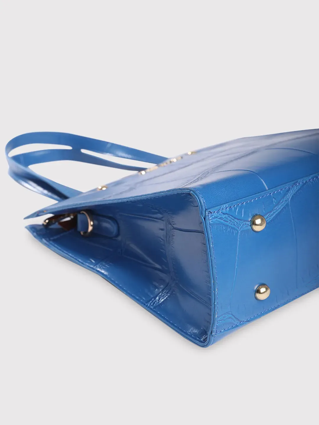 Caprese Mink Small Croco Ultramarine Tote Bag