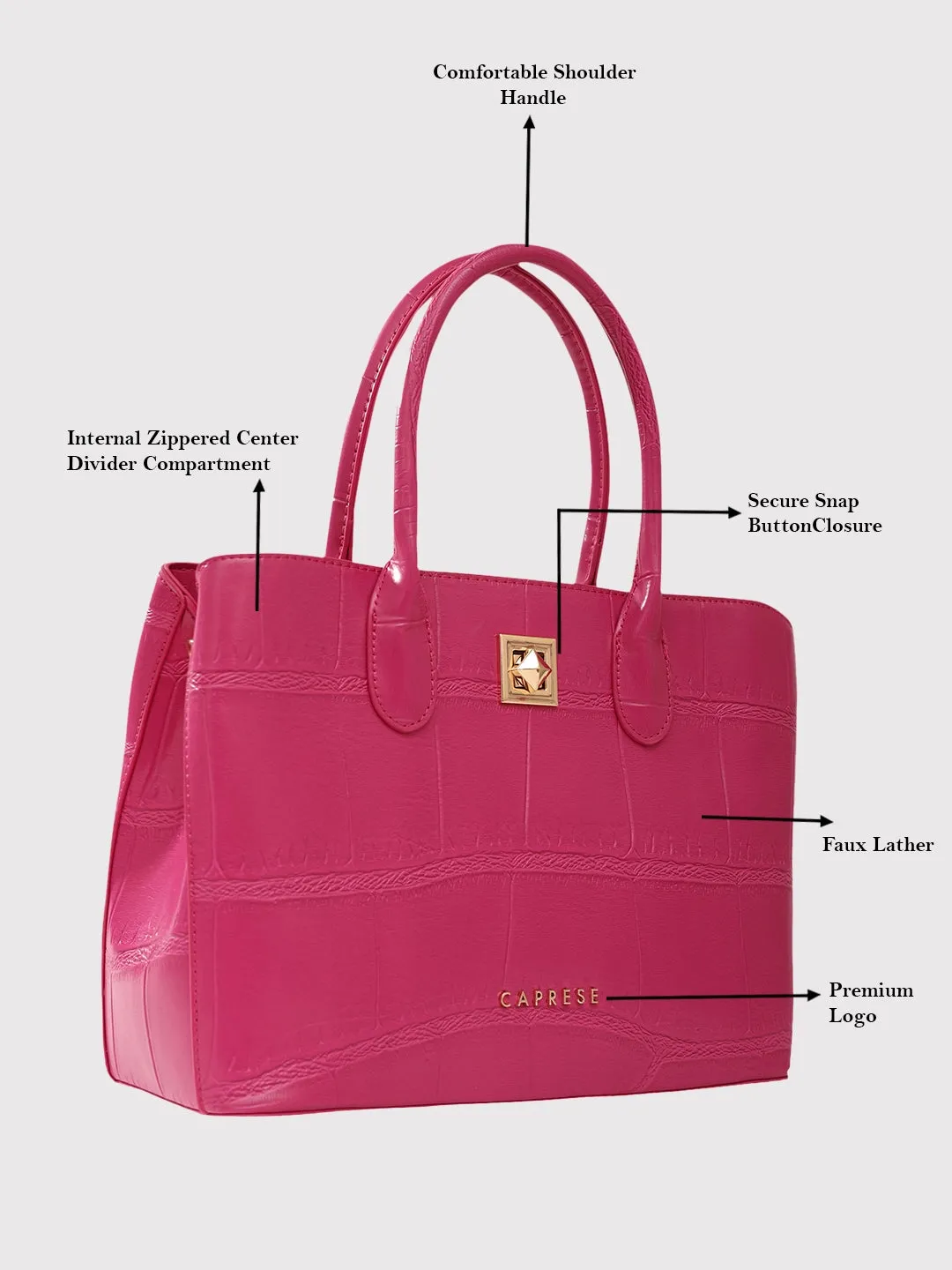 Caprese Mink Small Fuchsia Satchel Bag