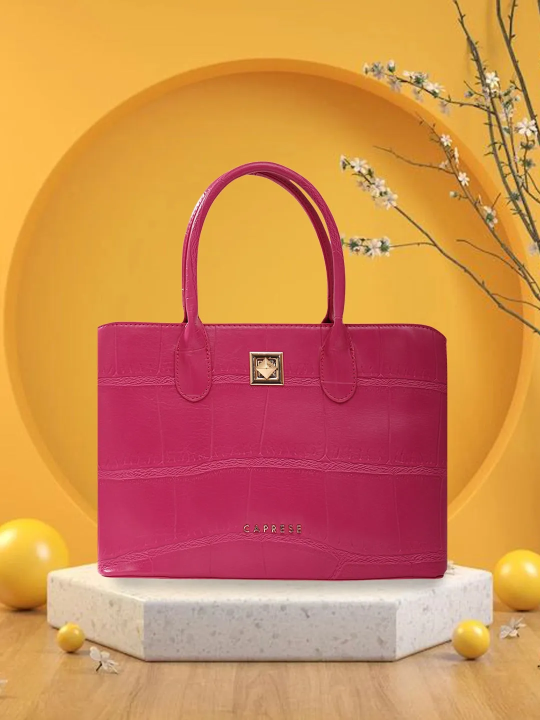 Caprese Mink Small Fuchsia Satchel Bag