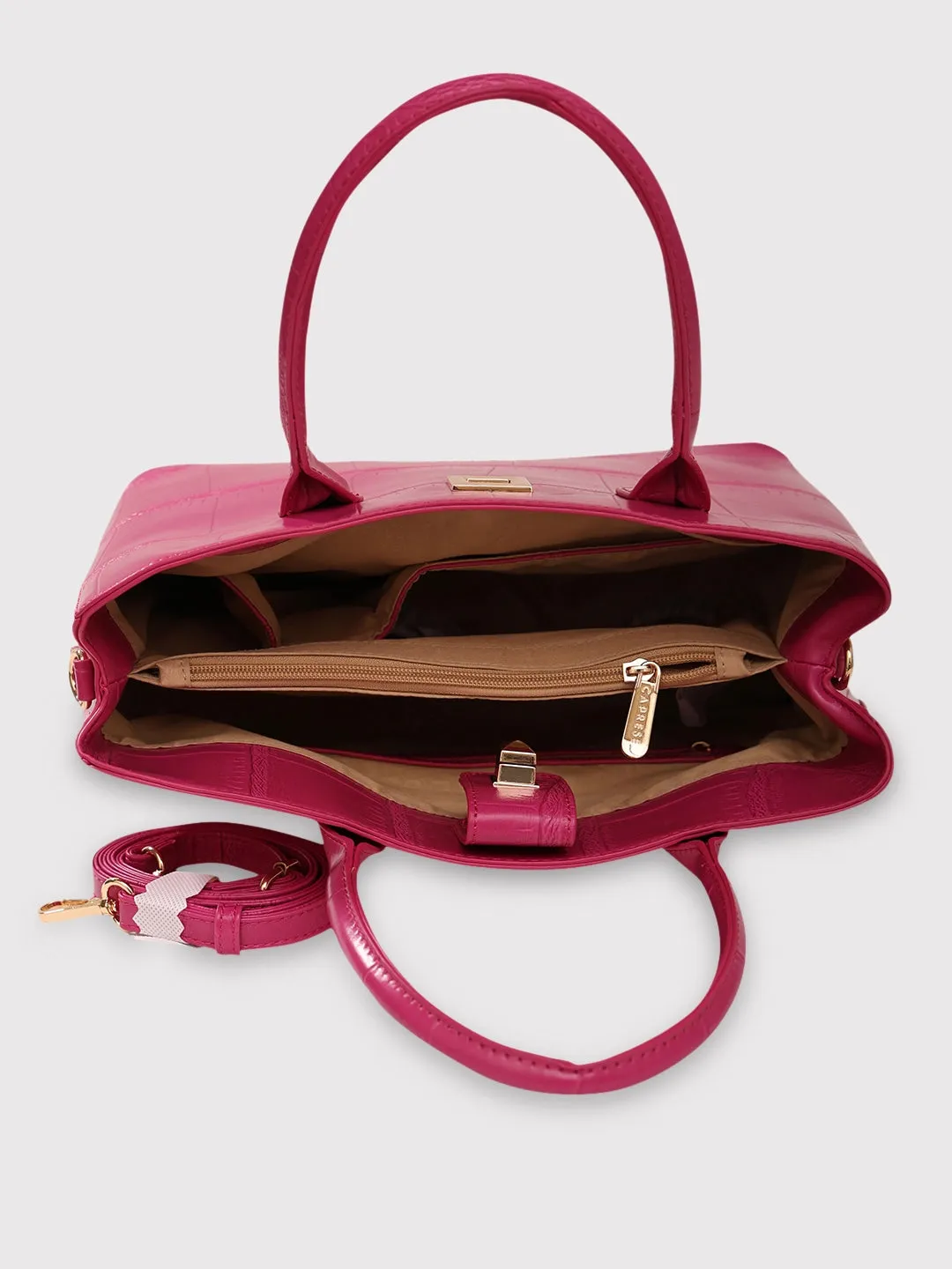Caprese Mink Small Fuchsia Satchel Bag