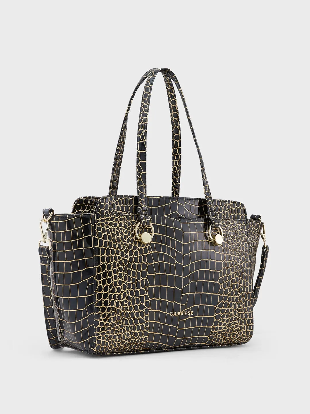 Caprese Miranda Large Black Satchel Bag
