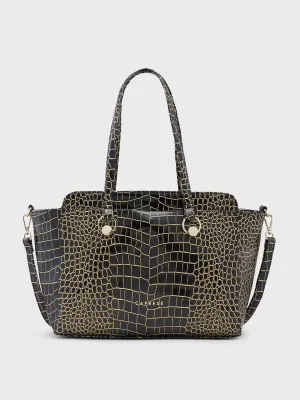 Caprese Miranda Large Black Satchel Bag