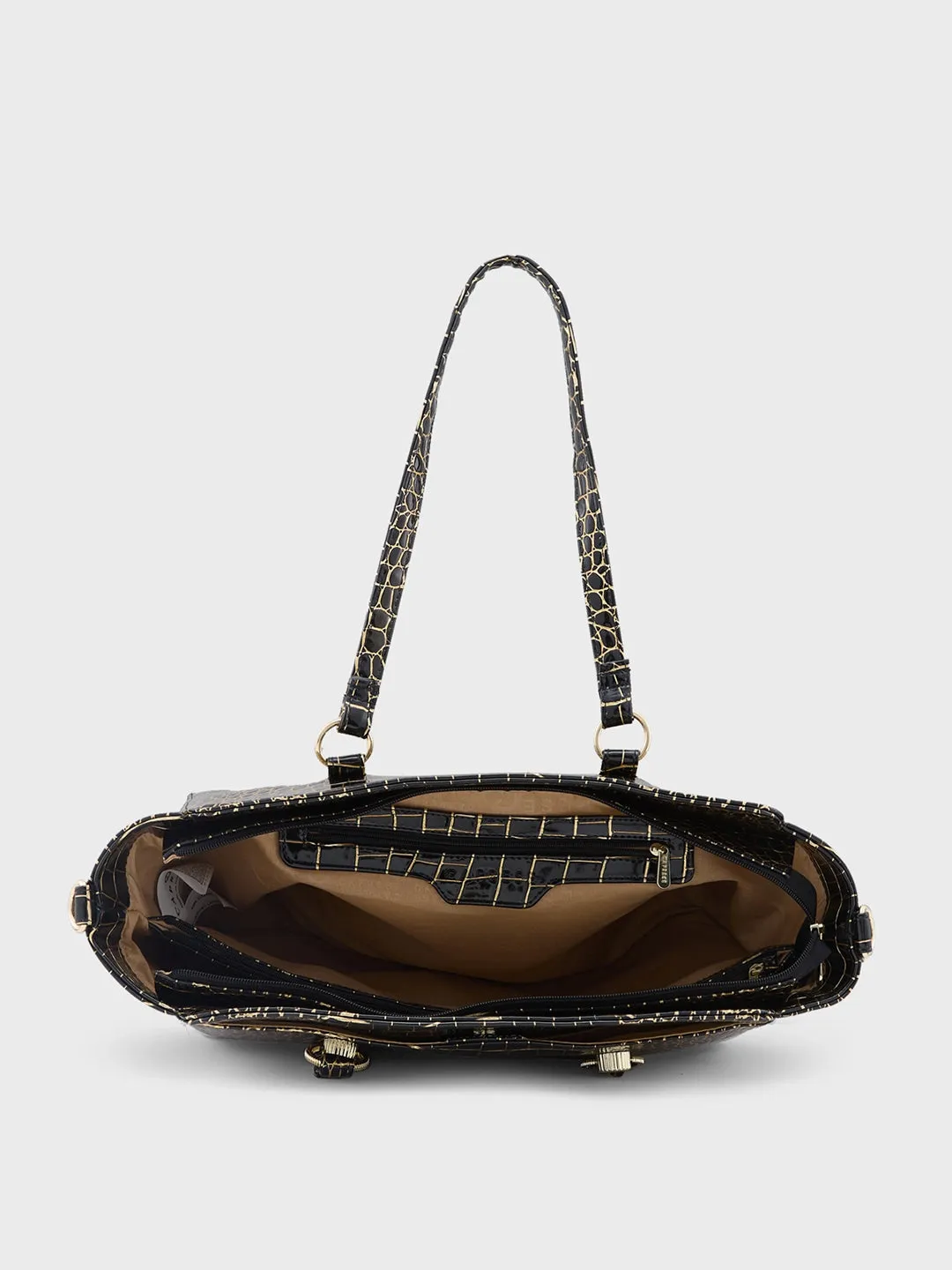 Caprese Miranda Large Black Satchel Bag