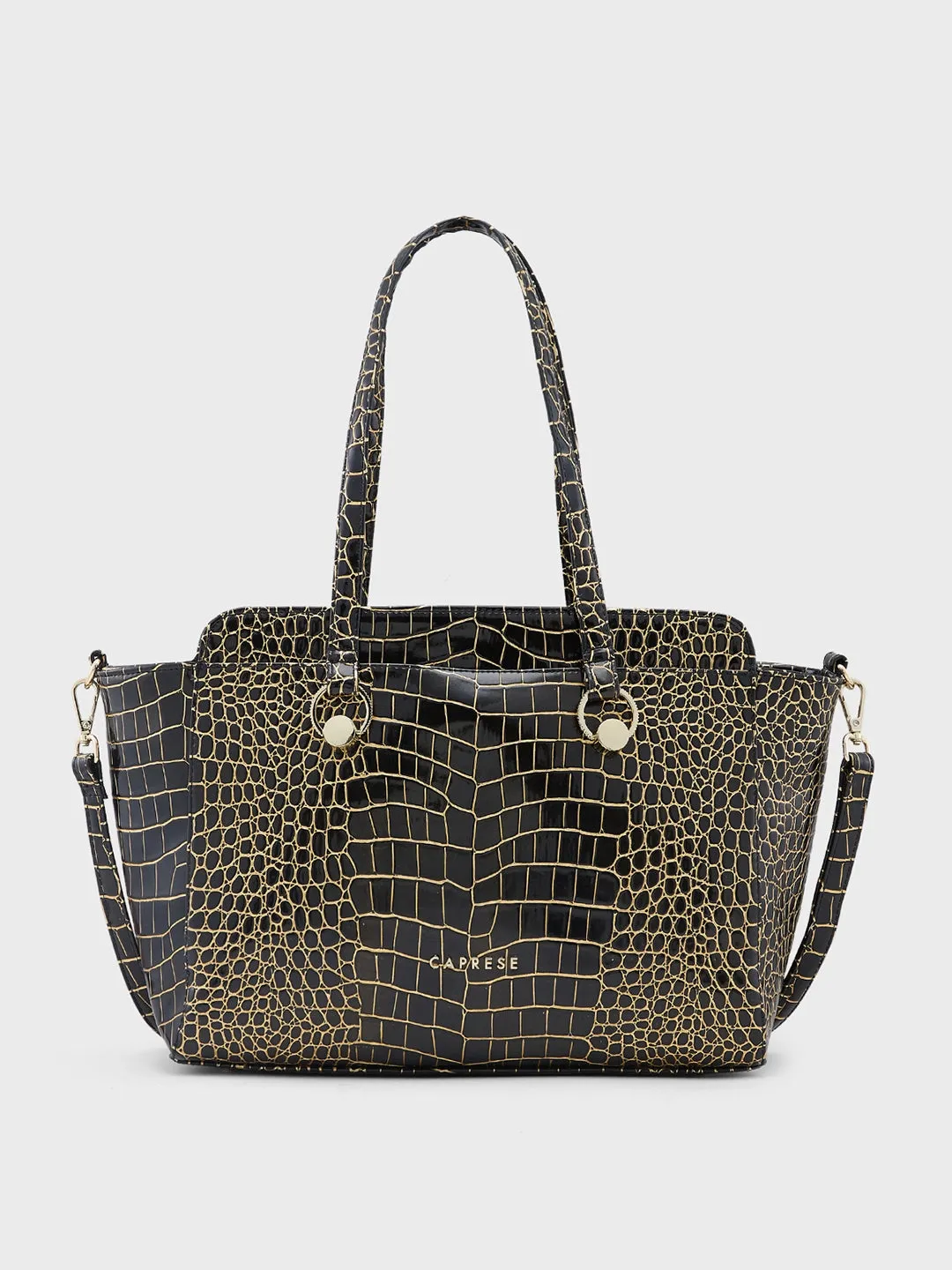 Caprese Miranda Large Black Satchel Bag