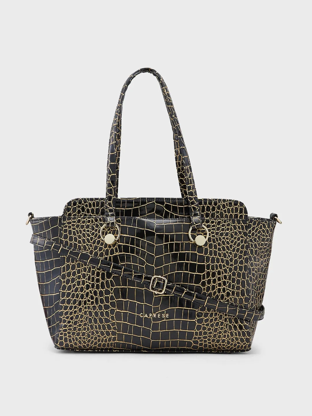 Caprese Miranda Large Black Satchel Bag