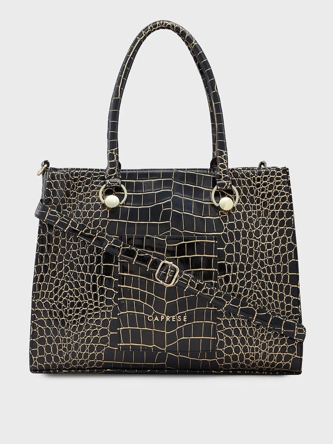 Caprese Miranda Medium Black Tote Bag