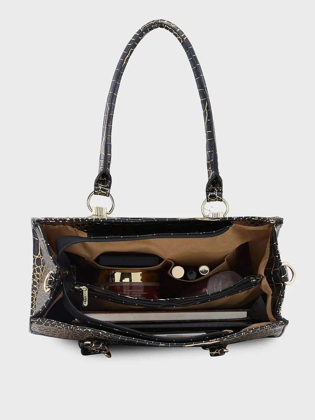 Caprese Miranda Medium Black Tote Bag