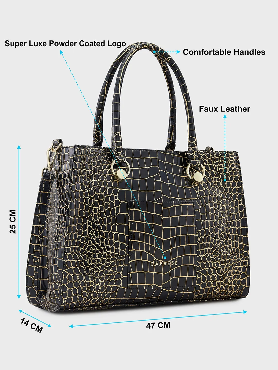 Caprese Miranda Medium Black Tote Bag
