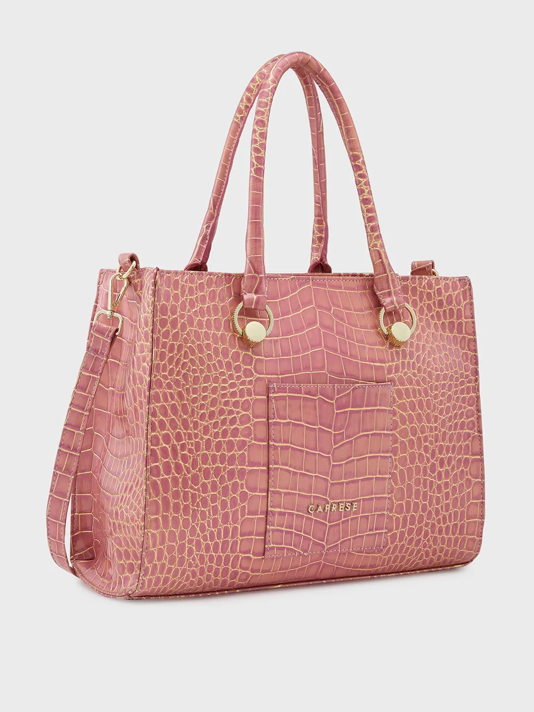 Caprese Miranda Medium Croco Pink Tote Bag