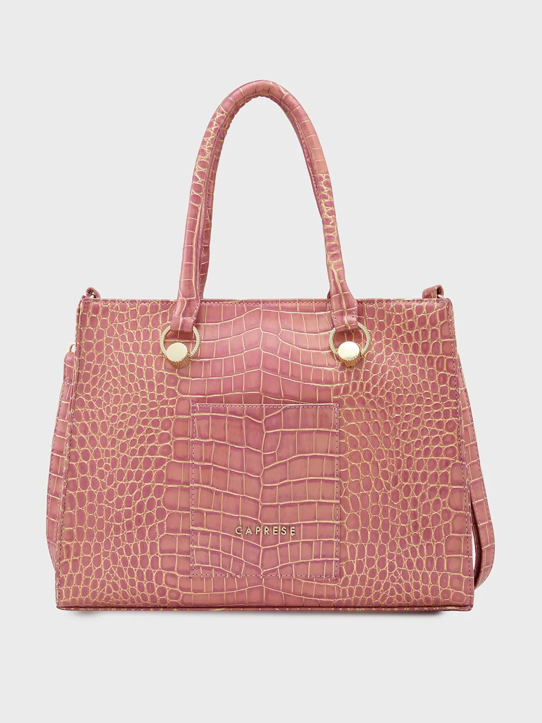 Caprese Miranda Medium Croco Pink Tote Bag
