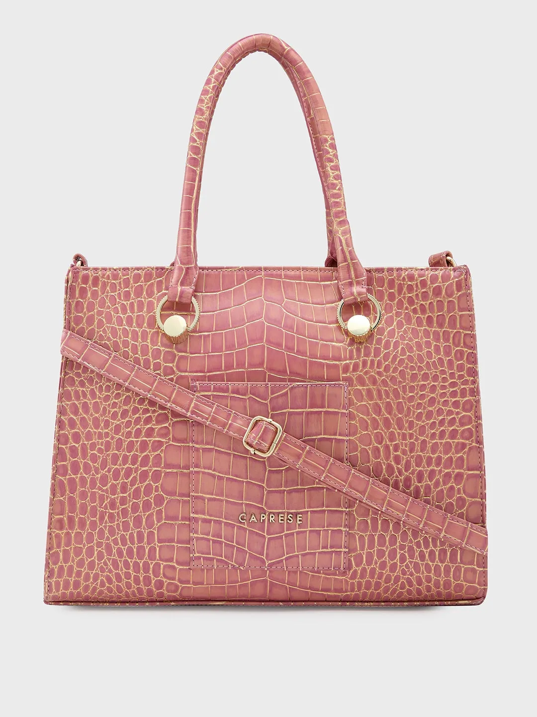 Caprese Miranda Medium Croco Pink Tote Bag