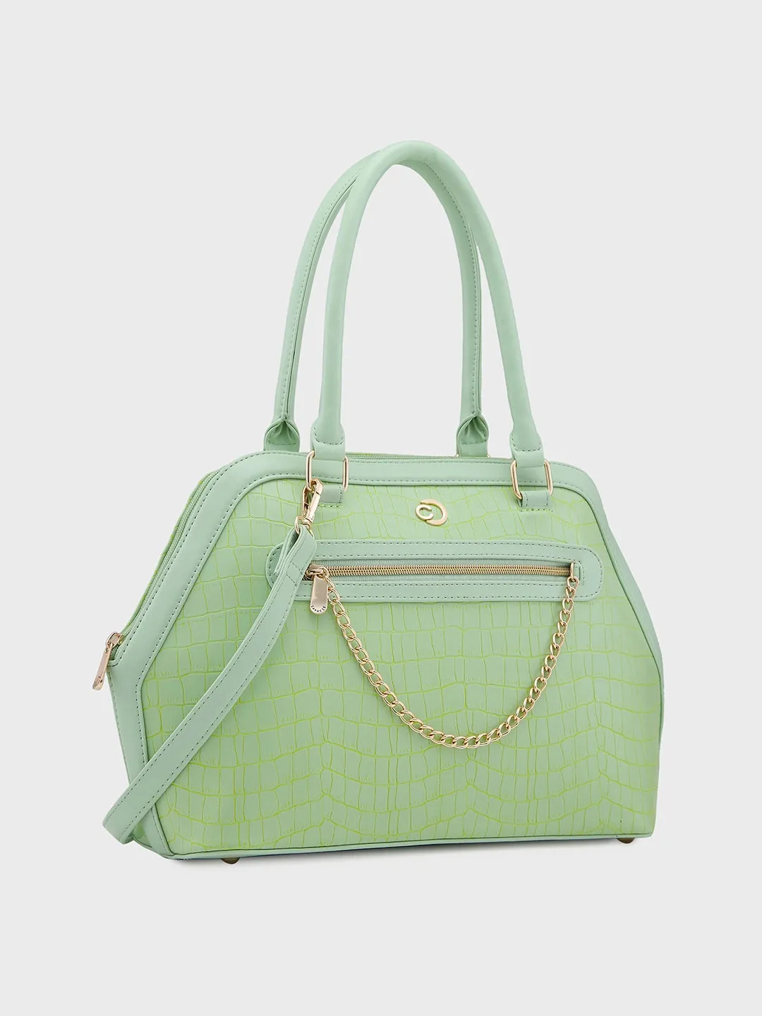 Caprese Mist Large Mint Satchel Bag