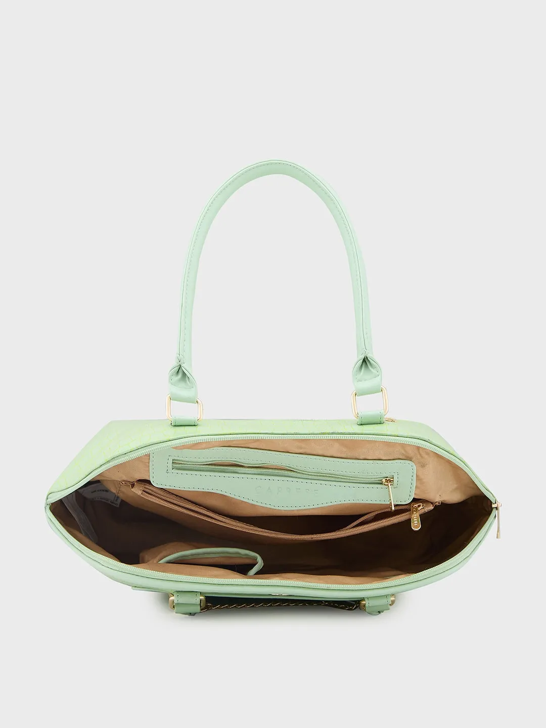Caprese Mist Large Mint Satchel Bag