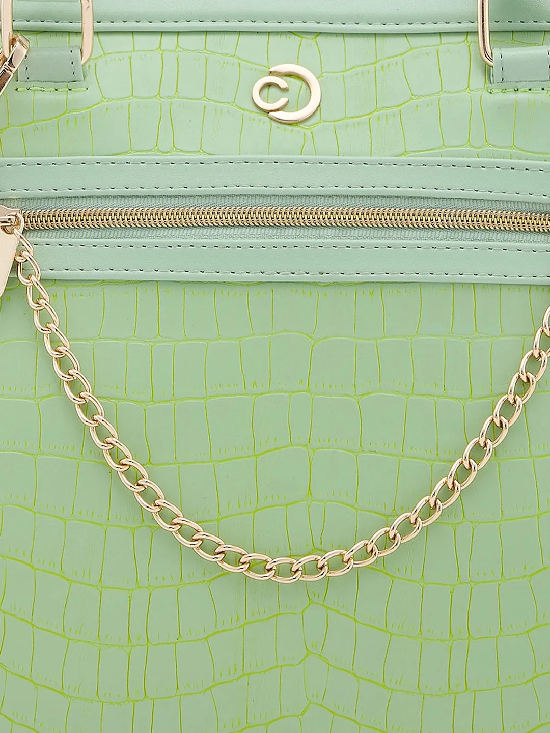Caprese Mist Large Mint Satchel Bag