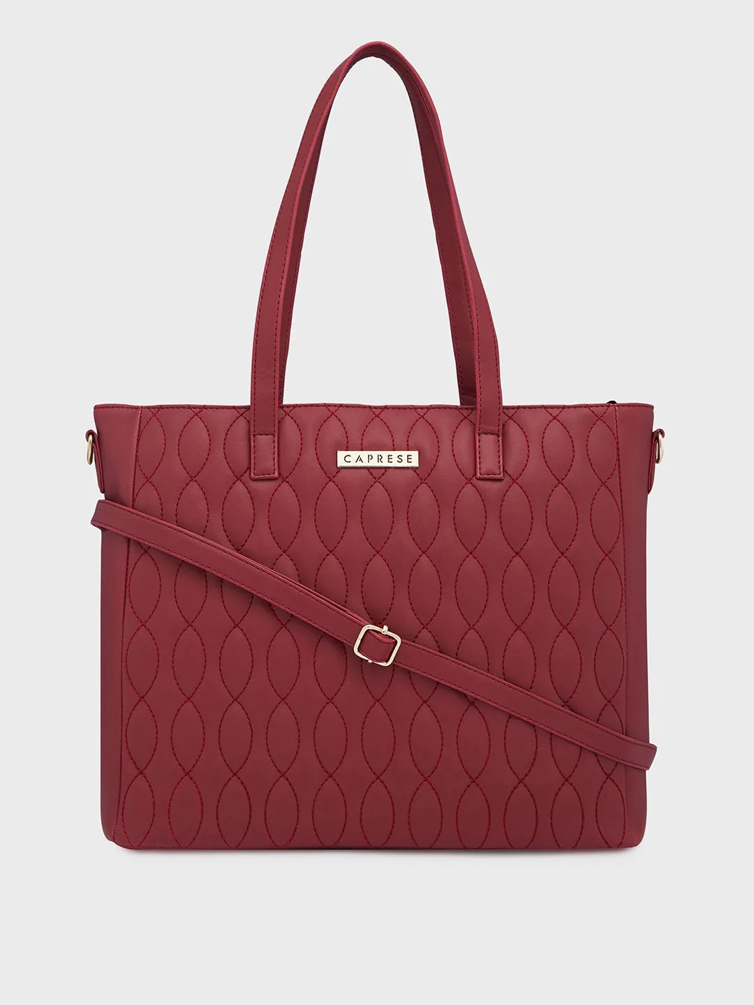 Caprese Mubi Small Maroon Tote Bag