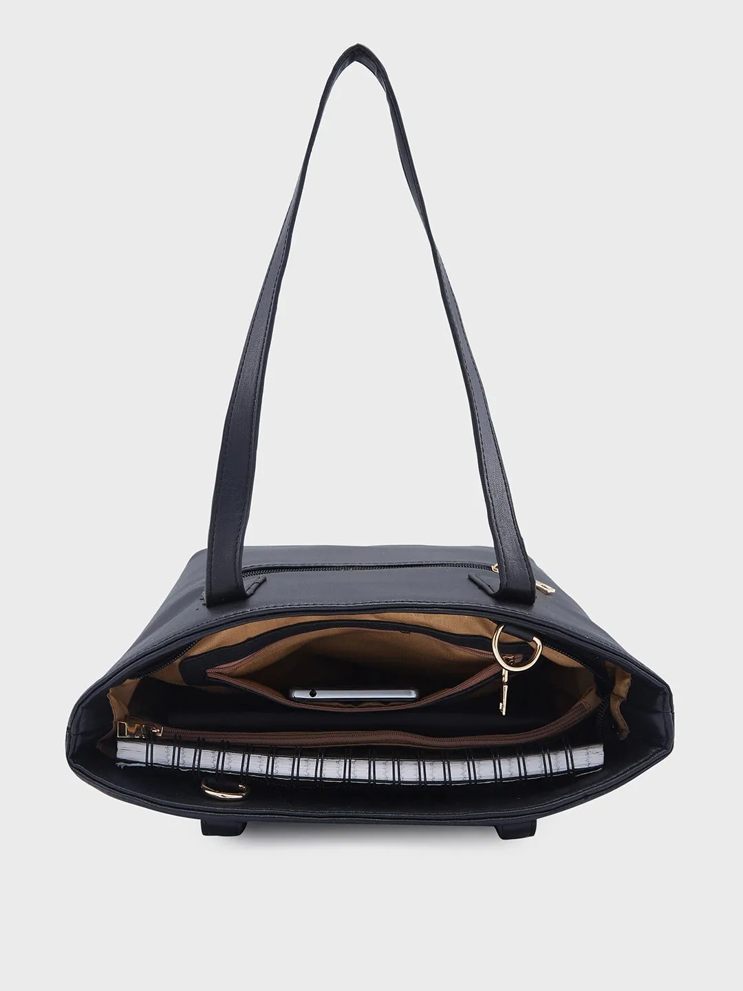 Caprese Nancy Large Black Tote Bag