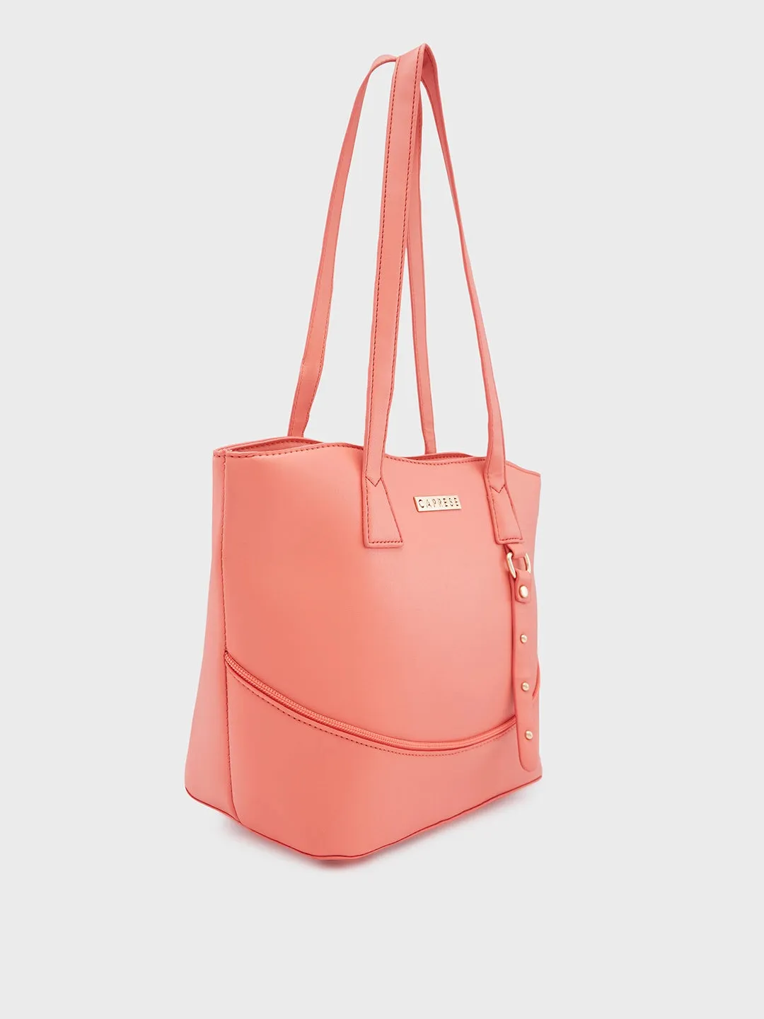 Caprese Nancy Large Coral Tote Bag