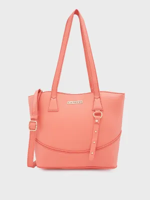 Caprese Nancy Large Coral Tote Bag