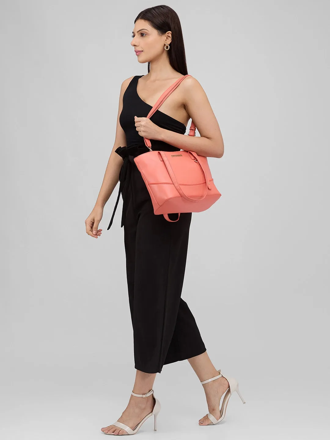 Caprese Nancy Large Coral Tote Bag