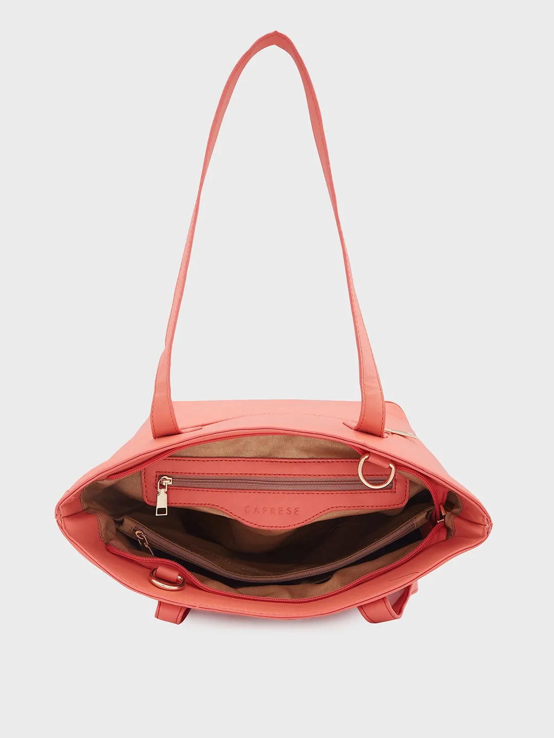 Caprese Nancy Large Coral Tote Bag
