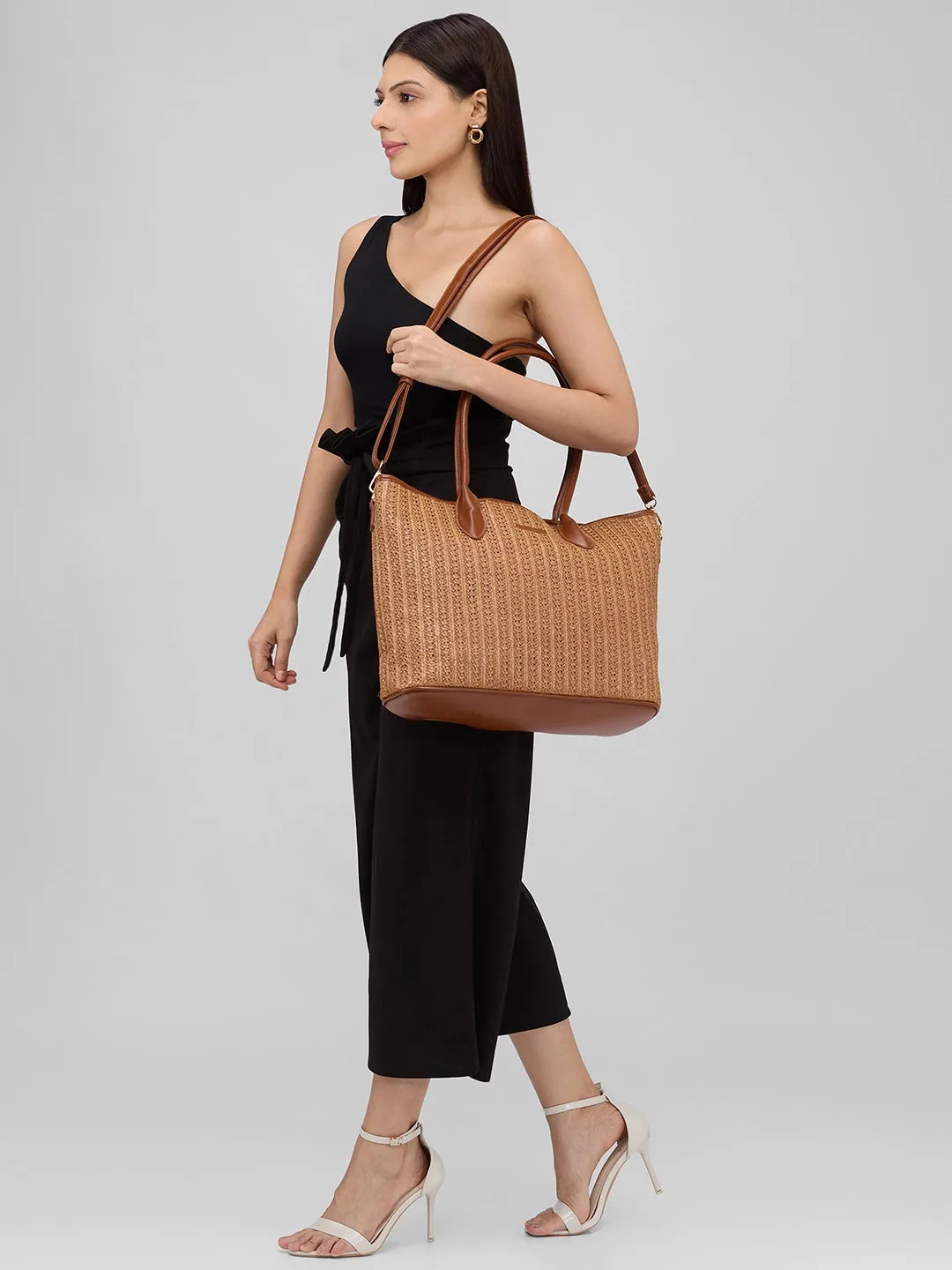 Caprese Neo Large Tan Tote Bag