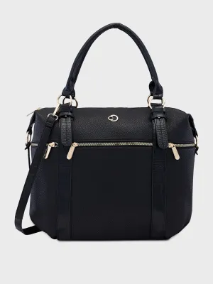 Caprese Nicole XL Black Satchel Bag