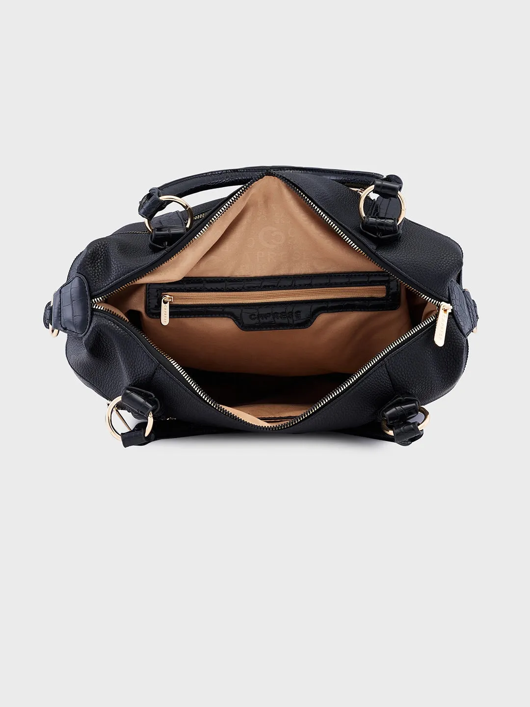 Caprese Nicole XL Black Satchel Bag