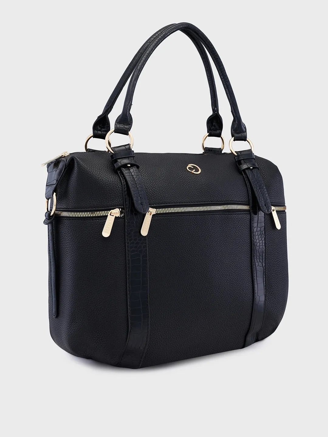 Caprese Nicole XL Black Satchel Bag